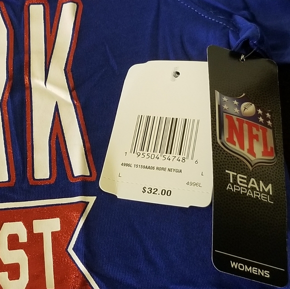 🆕️ Women's NY Giants V-Neck Tee size Large - NIP - Picture 6 of 8